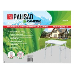 Mesa Dobrável Alumínio Tampo MDF 90x60cm Altura Ajustável 30/70cm Palisad Camping