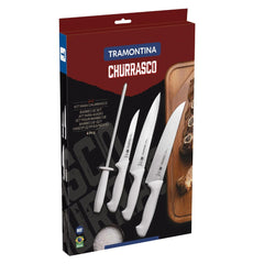 Jogo De Facas Para Churrasco Tramontina 4 Peças Aço Inox E Cabo Polipropileno