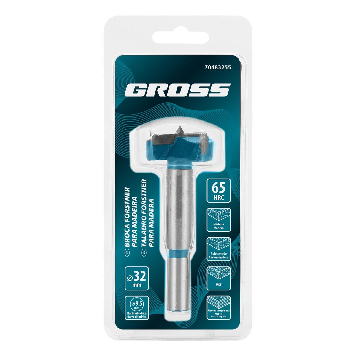 Broca Fresa Forstner Para Madeira 32mm Haste Cilíndrica Aço Rápido HSS 1pc