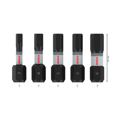 Jogo De Bits Bosch Pro Hex Impact 25mm 5Un