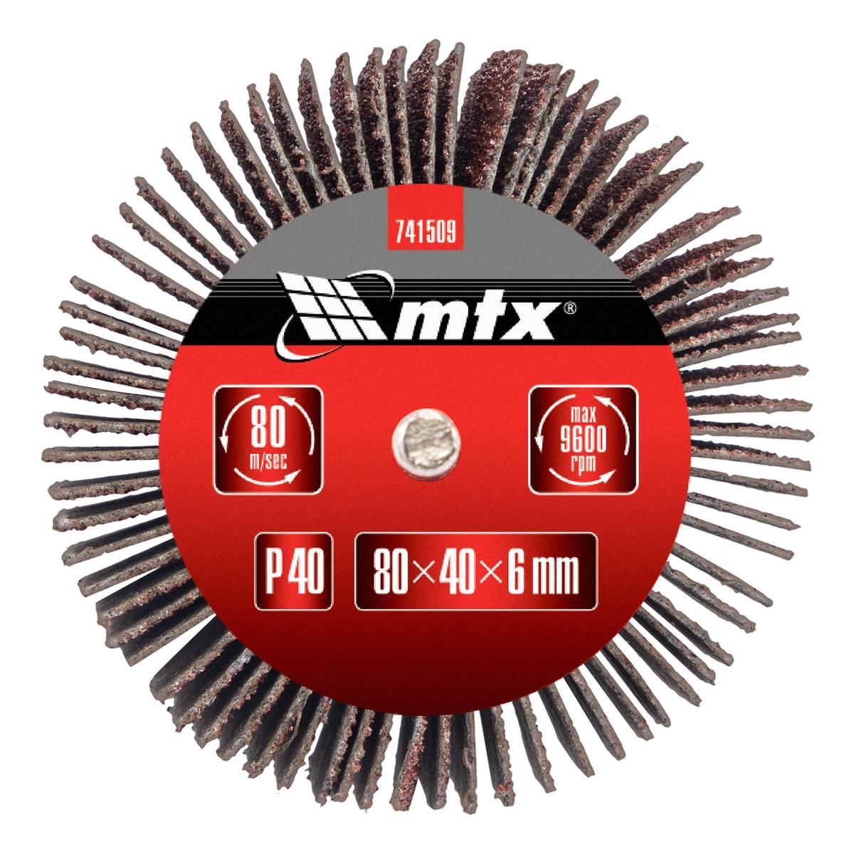 Roda De Lixa Com Haste Para Furadeira P 40 80 X 40 X 6 Mm Desbaste Metal Madeira Mtx 741509