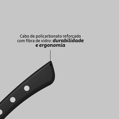 Faca Para Tornear Tramontina Solutta 3 Polegadas Lâmina Aço Inox Cabo Policarbonato Fibra Vidro