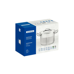 Caçarola Tramontina Professional Fundo Triplo 20 Cm 3,6 L Aço Inox Tampa Plana Indução Forno 260°C