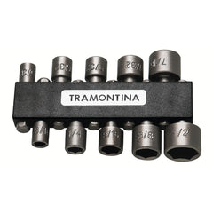 Jogo de Ponteiras 10 Peças 1/4'' Universal Acabamento Jateado Aço Especial Tramontina MASTER