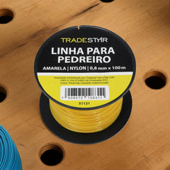 Linha Pedreiro Nylon 0,8 mm 100 Metros Amarela Tradestar