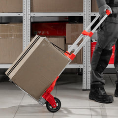 Carrinho de Carga Dobrável Multiuso 80Kg 70Kg Plataforma 385x280mm 2 Rodas Alumínio MTX