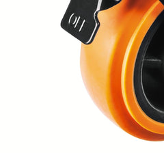 Rodízio Articulado 150x50mm Aço Carbono Preto Laranja Trava 1 Ano Garantia Tramontina PRO