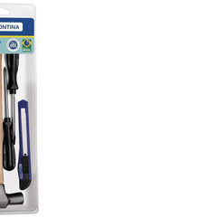 Kit de Ferramentas Tramontina 6 Peças com Martelo, Chaves Fixas, Estilete e Chaves de Fenda