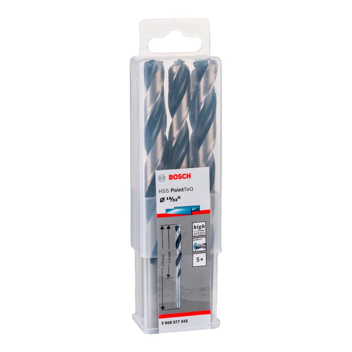 Broca Metal Bosch Aço Rápido Hss-Pointteq 15/32'' 5 Peças