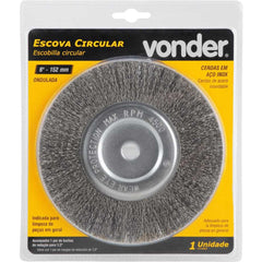 Escova Circular 6X1/2'' 4500Rpm Aço Inox Ondulado Vonder 12,7mm Furo 1/2''