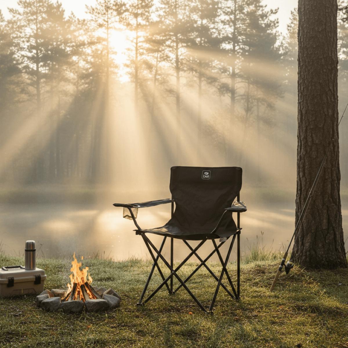 Cadeira Camping Dobrável Araguaia Comfort 90kg Preta Bel - Guimepa