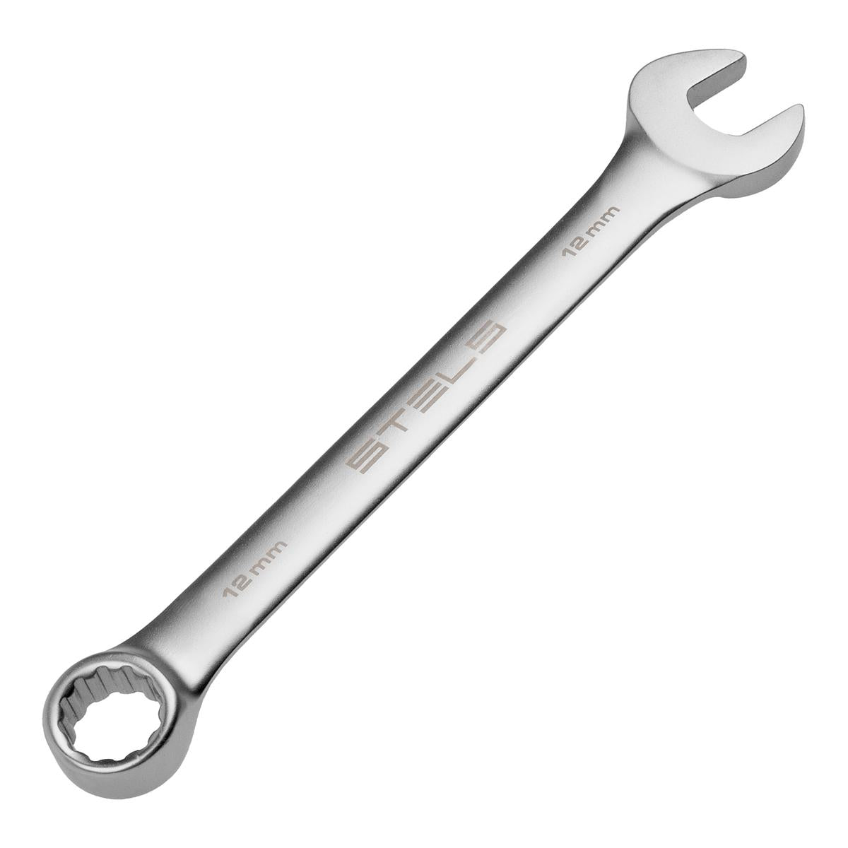 Chave Combinada Stels 12mm Aço Cromo-Vanádio 38-55 HRC 5° Inclinação Cromada