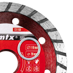 Disco de Corte Turbo Diamantado 110x20mm Cortes Precisos MTX