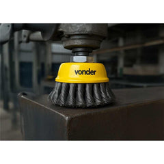 Escova Copo 4'' Rosca M14 8500Rpm Aço Inox Torcido Vonder