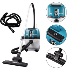 Aspirador de Pó 15L Sem Fio 40V Com Sistema AWS Mangueiras Bocais Tubos 10 Sacos VC004GLZ01 Makita