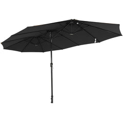 Ombrellone Retangular Oversize 4,50m x 2,65m Preto Bel Alumínio Central Manivela FPS 60 Quiosque