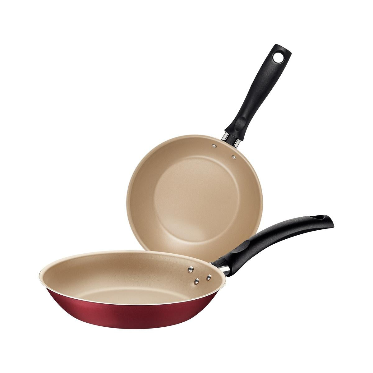 Jogo De Frigideiras Tramontina Turim 2 Peças Antiaderente Starflon Max 1.2 Mm Alumínio Vermelho