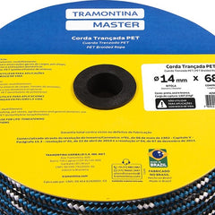 Corda Trançada Pet 14mm 68m 1307kgf Tramontina Master Resistente