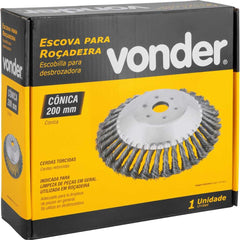 Escova Copo 200Mm Aço Torcido Para Rocadeira Vonder 25,4Mm 40Mm 6500/Min 1,2Kg