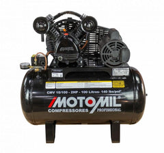 Compressor 140lbs 2HP Monofásico 110/220V 100L CMV-10/100 Motomil