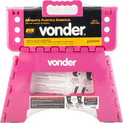 Banqueta Plástica Dobrável Rosa 220mm Vonder