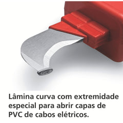 Faca Curva Desencapadora Isolada 7'' 1000V Tramontina PRO IEC 60900 NR 10