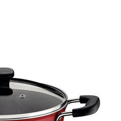 Caçarola Tramontina Sicília Alumínio Antiaderente Starflon 24 cm 4,3 L Vermelha Espessura 3,0 mm