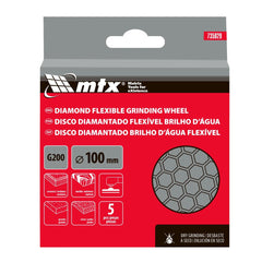Disco Diamantado Flexível Lixamento Seco 100mm 200 Grãos 5 Peças MTX 735029