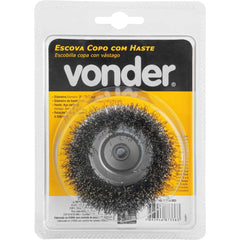 Escova Copo 3'' 1/4'' 4500Rpm Aço Inox Ondulado Vonder Resistente à Oxidação