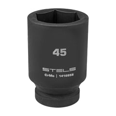 Soquete Impacto Longo 1Pol Hexagonal Cromo Molibdênio 45mm 1PC Stels 1416855 Resistente