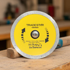 Disco Diamantado 110 mm Continuo Pro Furo 20 mm Tradestar