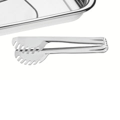 Kit Para Assar E Servir Tramontina Cosmos Em Aço Inox 3 Peças Com Tampa De Vidro E Acabamento Fosco