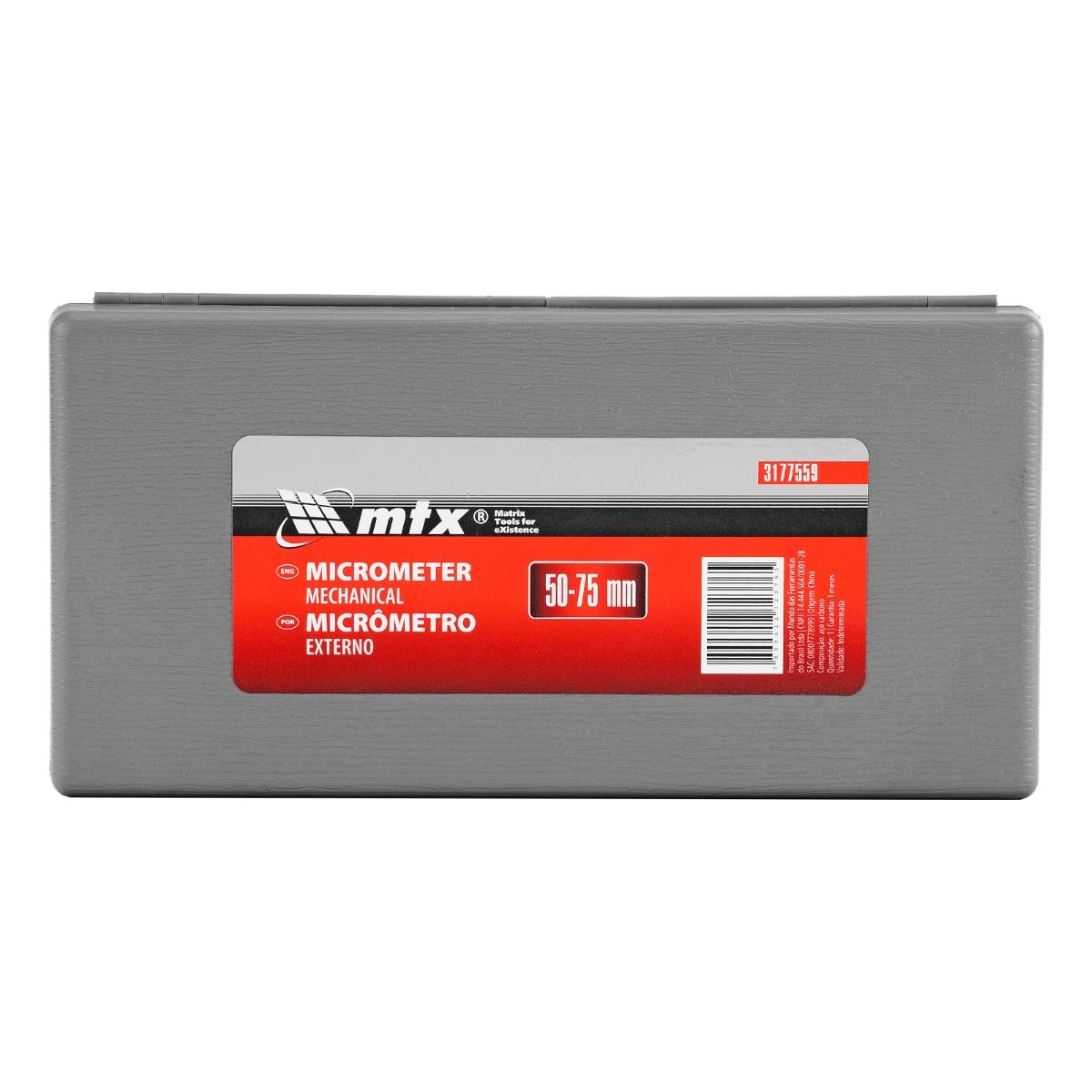 Micrômetro Mecânico 50-75mm 0.01mm MTX 3177559 Precisão Ferramentas - Guimepa