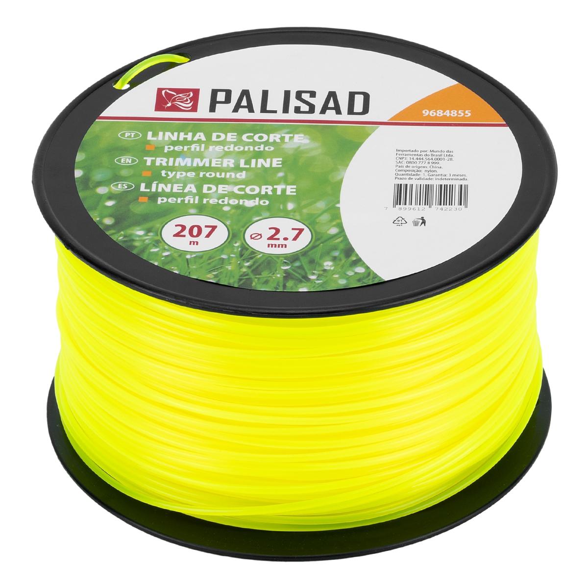 Fio Nylon 2,7mm 207m Jardim Gramado Profissional Poliamida PA6 Palisad