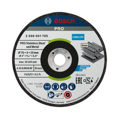 Disco De Desbaste Bosch Pro Stainlesssteel&Metal 76mm 5Un