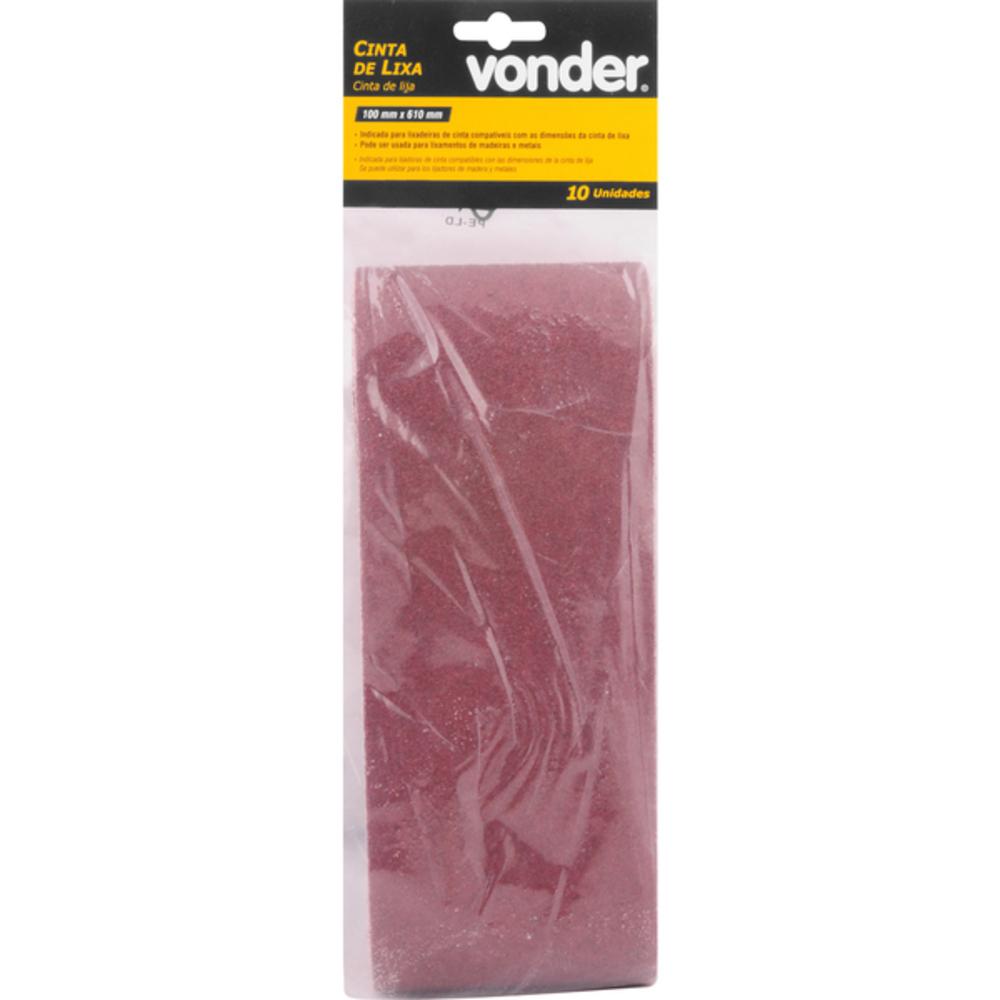 Cinta Lixa 100x610mm G40 com 10 peças Vonder