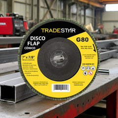Disco Flap 180 mm G80 Fibra Cônico Aço Tradestar