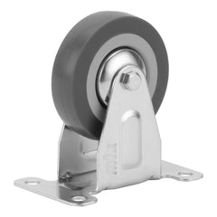 Rodízio De Borracha Cinza Fixo 75mm 3'' 45kg Polipropileno Zincado Durável MTX