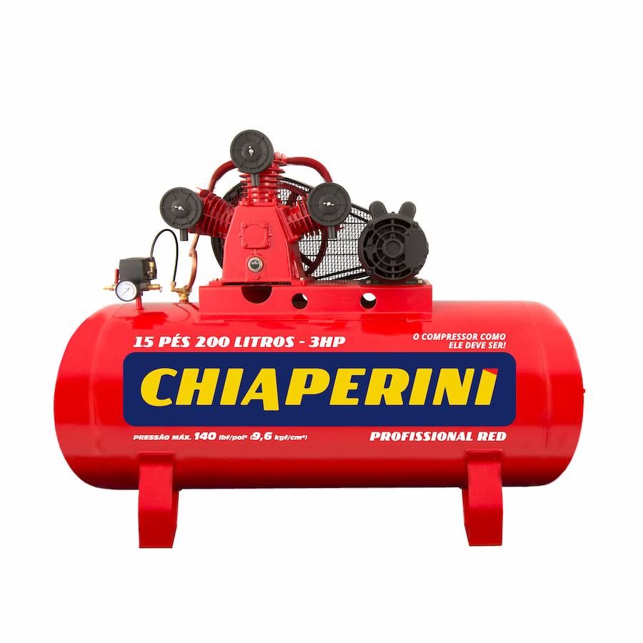 Compressor de Ar M.Pressão Tri 3HP 220/380V 200L Chiaperini