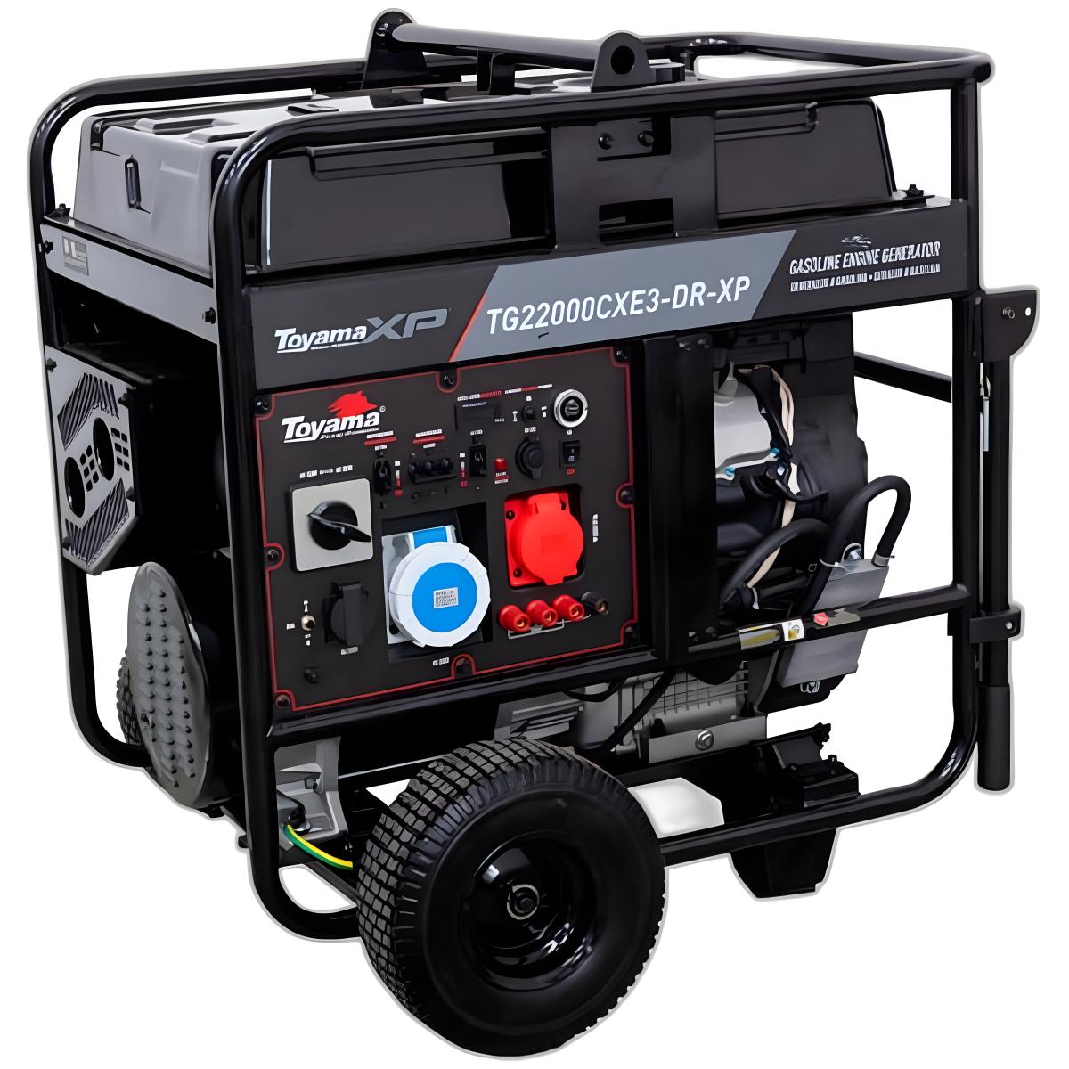 Gerador a Gasolina Toyama TG22000CXE3-DR-XP 22kVA Trifásico Monofásico 19kW 18kW Partida Elétrica Potente