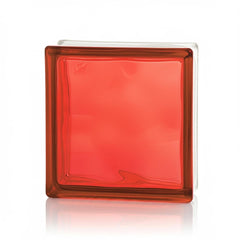 Tijolo de Vidro 19 x 19 x 8 CM Vermelho Translúcido 06 Unidades Tradestar