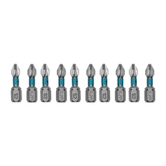 Bits PZ2 Torção Impacto 25mm 10 Unidades Aço Japonês S2 58-60HRC Gross