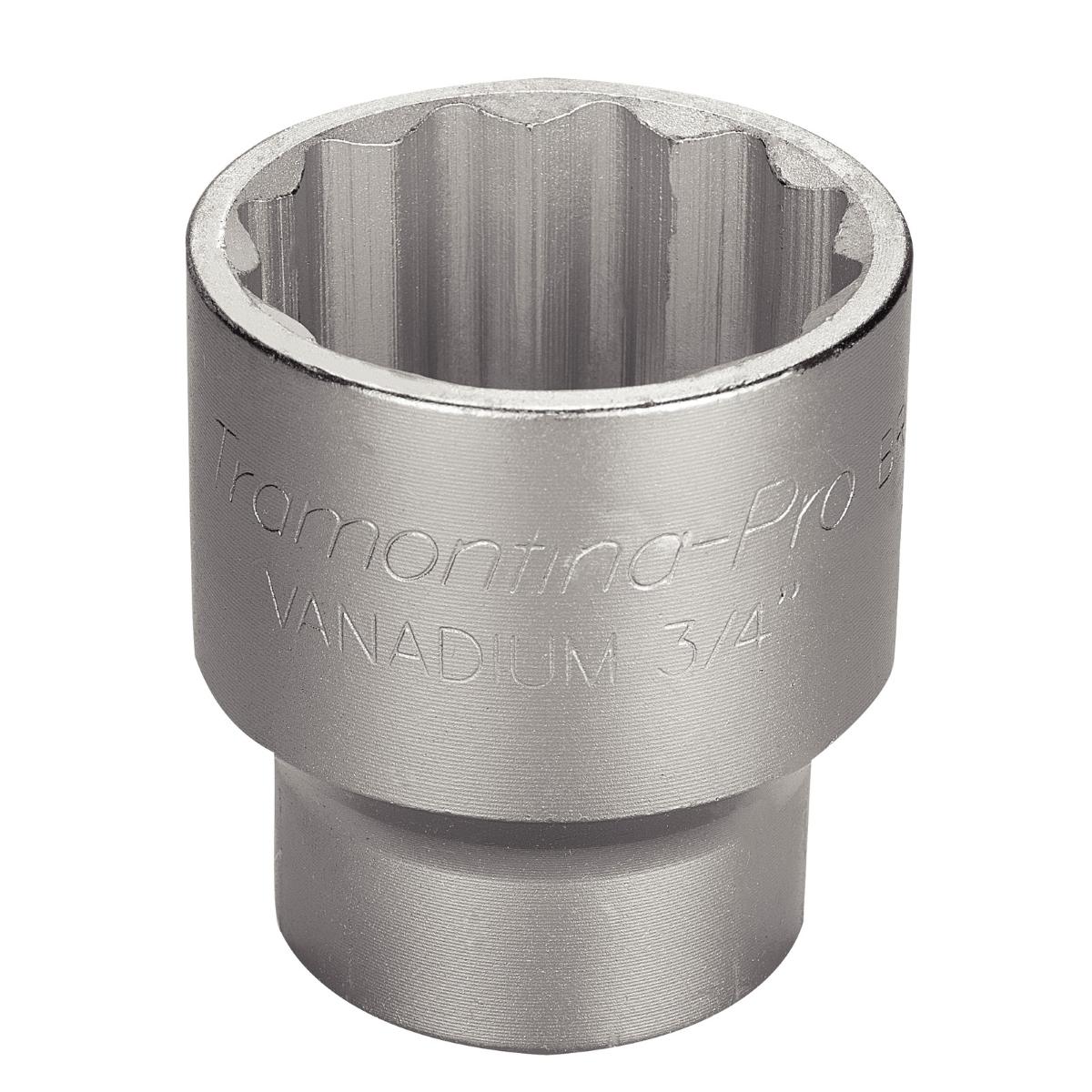 Soquete Estriado 3/4 55mm Forjado em Aço Cromo Vanádio Cromado Durável Tramontina PRO