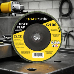 Disco Flap 180 mm G100 Fibra Cônico Aço Tradestar
