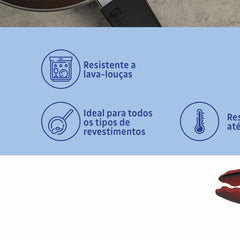 Pegador Multiuso Tramontina Softta Silicone Vermelho 27 Cm Resistente 210 Graus Aço Inox