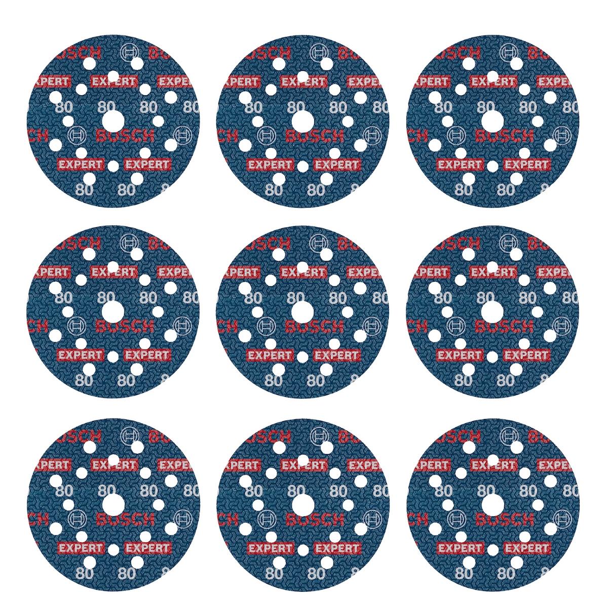 Jogo De Disco De Lixa Bosch Expert O780 125mm C/ 9 Un