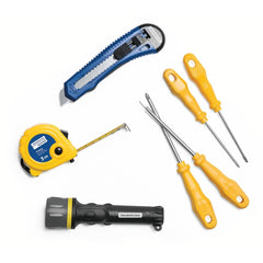 Kit Ferramentas Tramontina 7 Peças Trena Lanterna Estilete Chaves de Fenda para Reparos