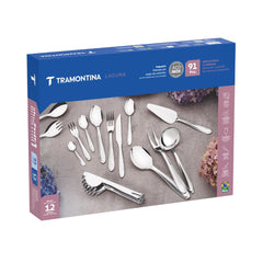 Faqueiro Tramontina Laguna 91 Peças Aço Inox Com Facas De Churrasco E Brilho
