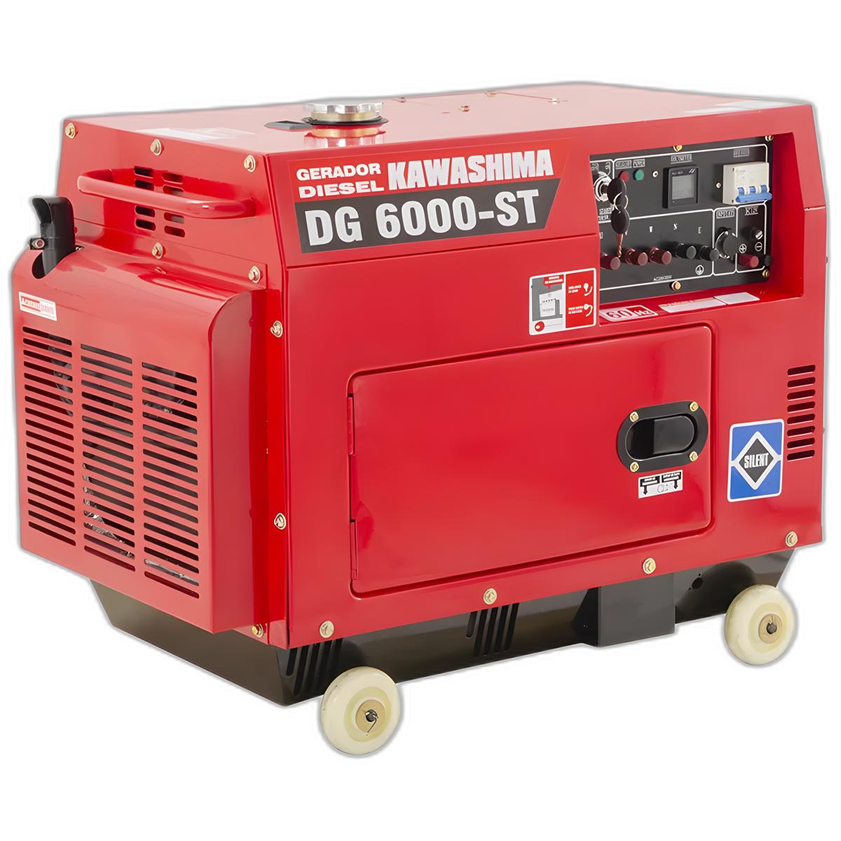 Gerador à Diesel Dg6000Est 4600W Trif. 220V Kawashima