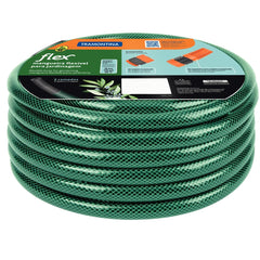 Mangueira Flex Verde 10 m PVC 3 Camadas 10 Bar 145 Psi 50°C Engate Rosqueado Esguicho Regulável Tramontina